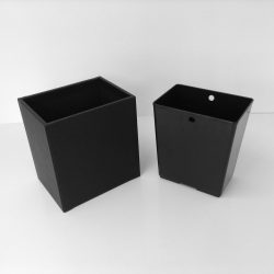 Black Leather Wastebasket And Liner