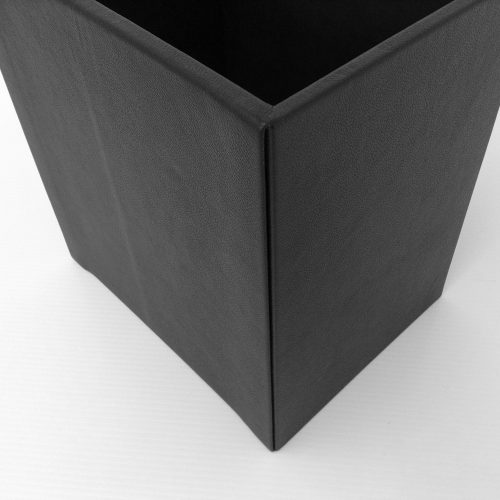 Rectangular Leather Wastebasket - Image 3