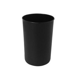 Round Leather Wrapped Steel Wastebasket