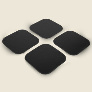 Square Black Linoleum Coasters