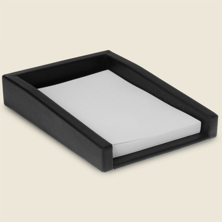 Black Leather Letter Tray LegalSized For Easy Paper Filing Prestige Office