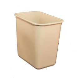 Medium Beige Plastic Wastebasket