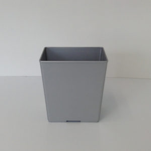 Silver Rectangular Plastic Wastebasket