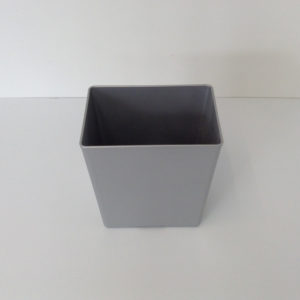 Silver Rectangular Plastic Wastebasket