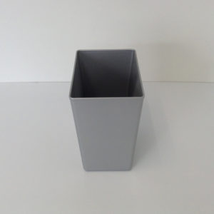 Silver Rectangular Plastic Wastebasket