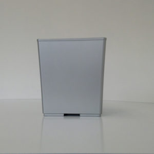 Silver Rectangular Plastic Wastebasket