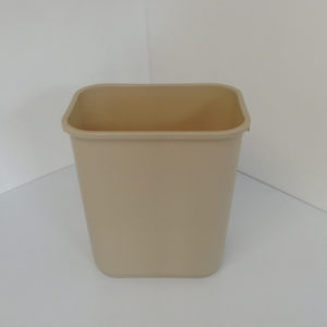 Tan Plastic Wastebasket