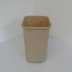 Tan Plastic Wastebasket