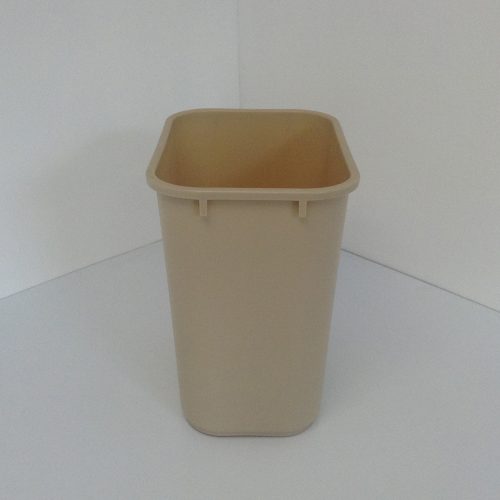 Tan Plastic Wastebasket