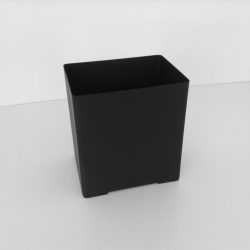 Black Metal Rectangular Wastebasket