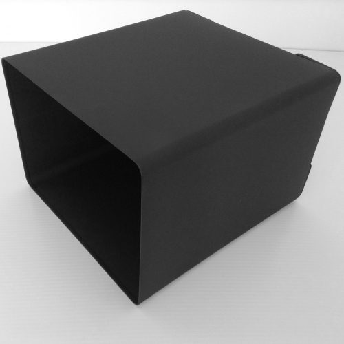 Black Metal Rectangular Wastebasket Side