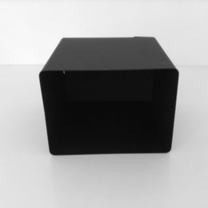 Black Metal Rectangular Wastebasket Side