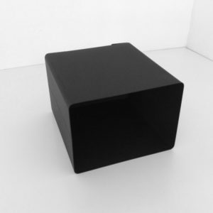 Black Metal Rectangular Wastebasket Side