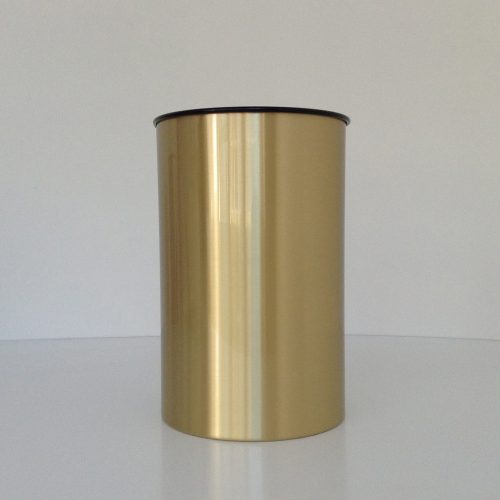 Satin Brass Wastebasket Front View