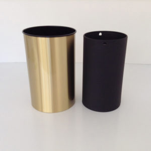 Satin Brass Wastebasket and Metal Liner