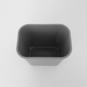 Small Grey Plastic Wastebasket Top View 2
