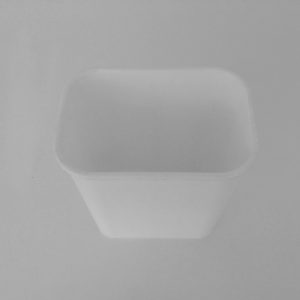 Small White Plastic Wastebasket Top View