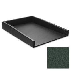 Classic Forrest Green Leather Letter Tray