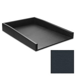 Classic Midnight Blue Leather Letter Tray