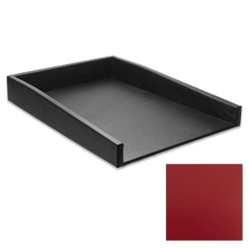 Gloss Red Leather Letter Tray