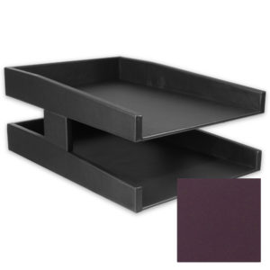 Grape Double Leather Letter Tray