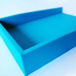 Turquoise Leather Letter Tray - Call for Quantity Discounts