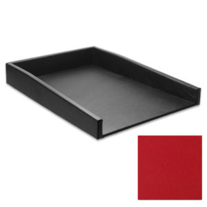 Rosa Red Leather Letter Tray