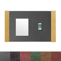 XL Desk Pad With Distressed Leather Side Panels (24x38)