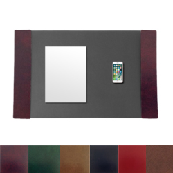 Standard Desk Pad With Glazed Leather Side Panels (18x24)