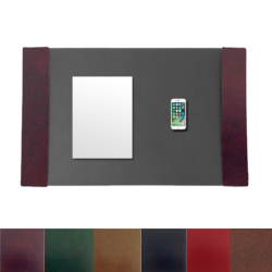 Large Desk Pad With Glazed Leather Side Panels (20x34)
