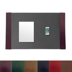 XL Desk Pad With Glazed Leather Side Panels (24x38)