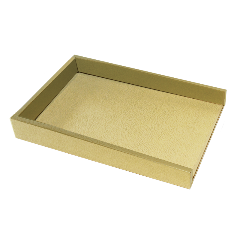 Metallic Faux Leather Letter Tray, Leather Letter Tray With Cover