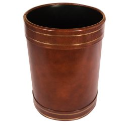 Gold Tooled Wastebasket