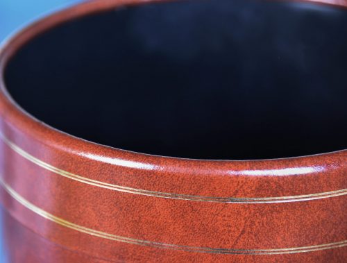 Gold Tooled Wastebasket - Image 2