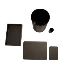 5 Piece Classic Leather Desk Set