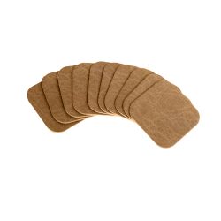 Set of 10 Distressed Leather Coasters