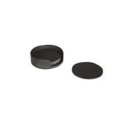 Set of 4 Leather Coasters With Holder
