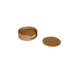 Set of 4 Distressed Leather Coasters With Holder
