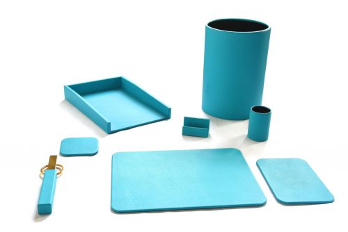 8 Piece Classic Leather Desk Set - Image 2