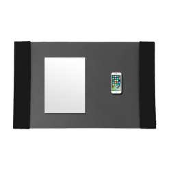 Desk Pad With Black Classic Leather Side Panels