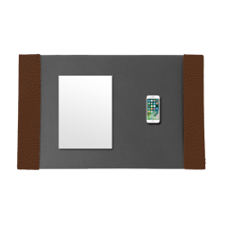 Desk Pad With Chestnut Classic Leather Side Panels