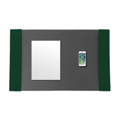 Desk Pad With Forest Green Classic Leather Side Panels