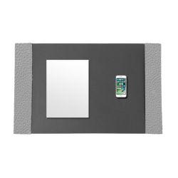 Desk Pad With Graphite Grey Classic Leather Side Panels