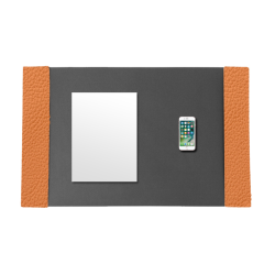 Desk Pad With Pumpkin Classic Leather Side Panels