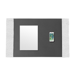 Desk Pad With White Classic Leather Side Panels