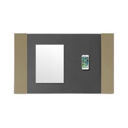 classic smooth pebble leather side panel desk pad