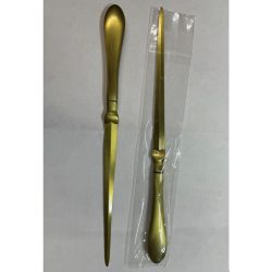 9” Long Satin Brass Finish Letter Opener